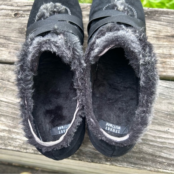 Stuart Weitzman Black Suede Sherpa lined Loafers  or Sneakers Sz. 9.5 - Picture 9 of 13